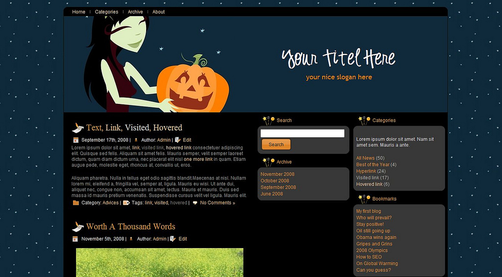 Halloween wordpress theme