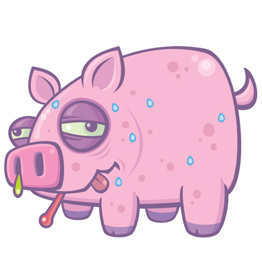 Cartoon swine flu pig